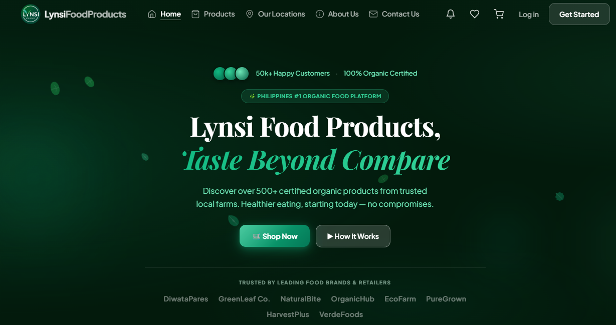 LYNSI FOOD PRODUCTS WEBSITE